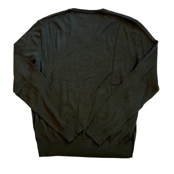 Vtg Polo Ralph Lauren Sweater Men Med Dark Green V Neck Merino Wool Long Sleeve - Picture 2 of 8